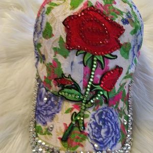 Blinged out women's basketball cap.